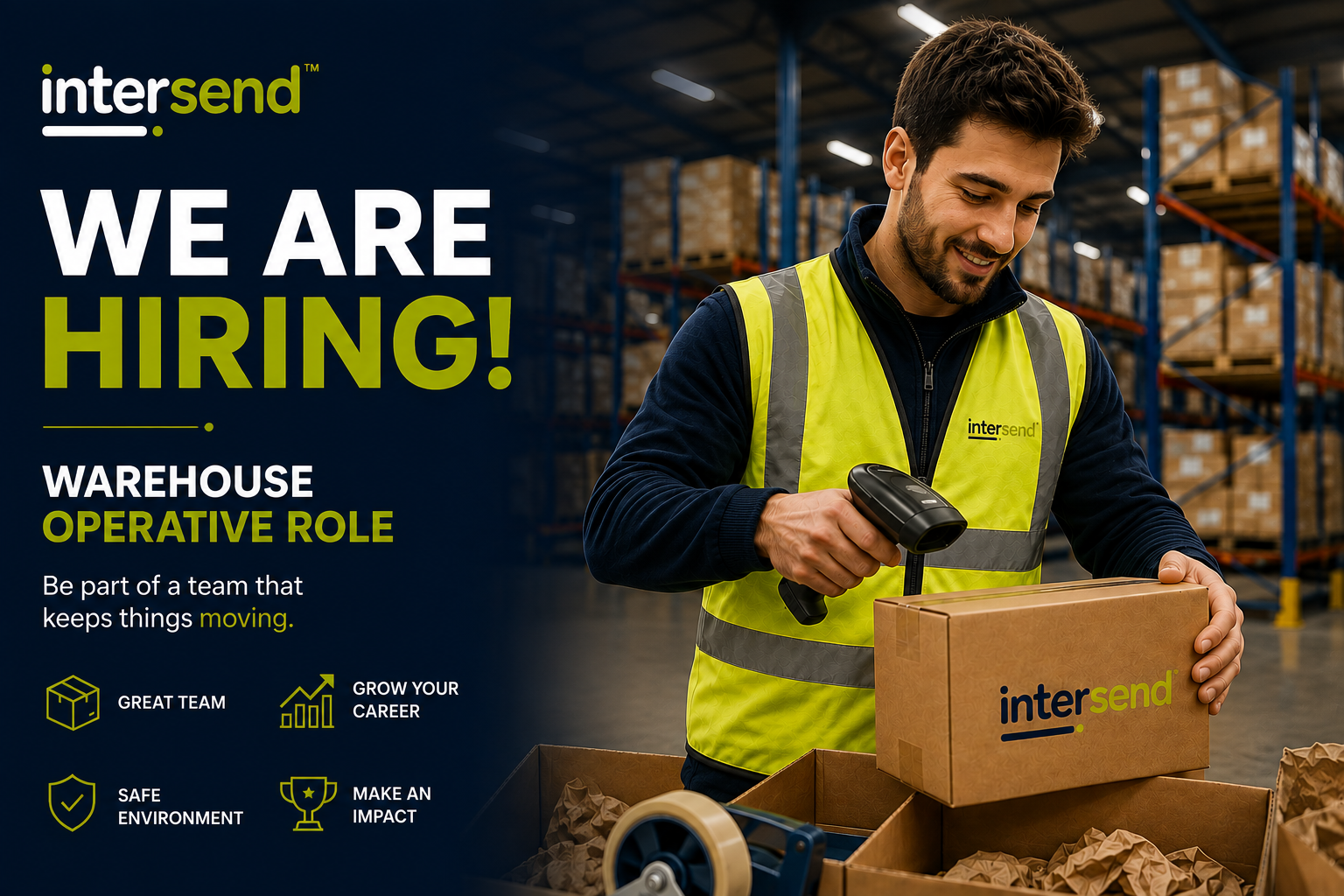 Man scanning package at InterSend